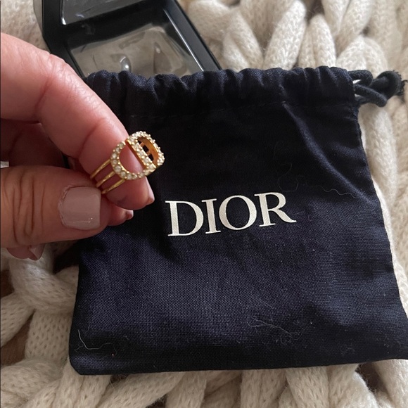 Dior CD Gold and Rhrinestone Ring size 5 - Picture 3 of 3